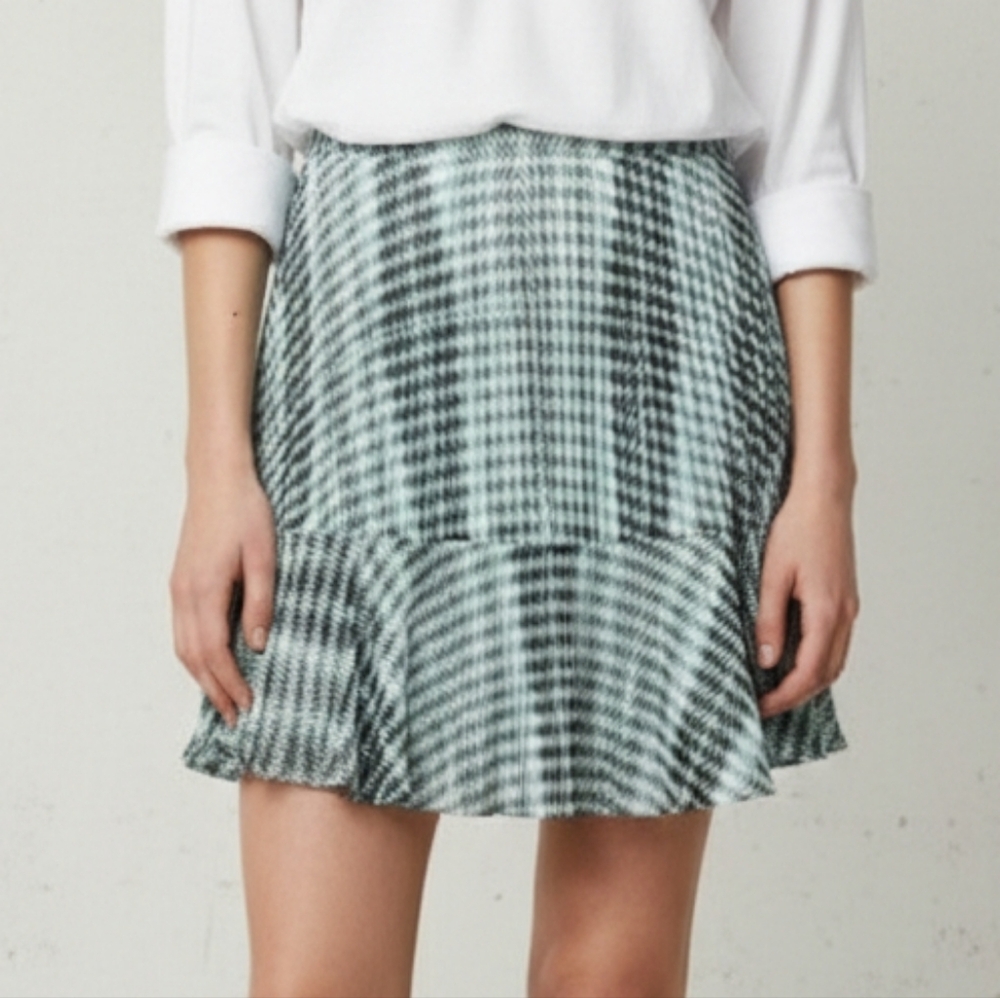 Worthington Skirt Blue Gray Short Abstract 18 NWT